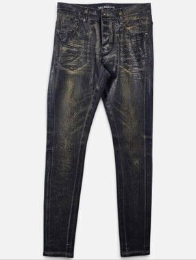 Valabasas Mr.Flex Dark Vintage Waxed Skinny Jeans Mens Sz.30x32